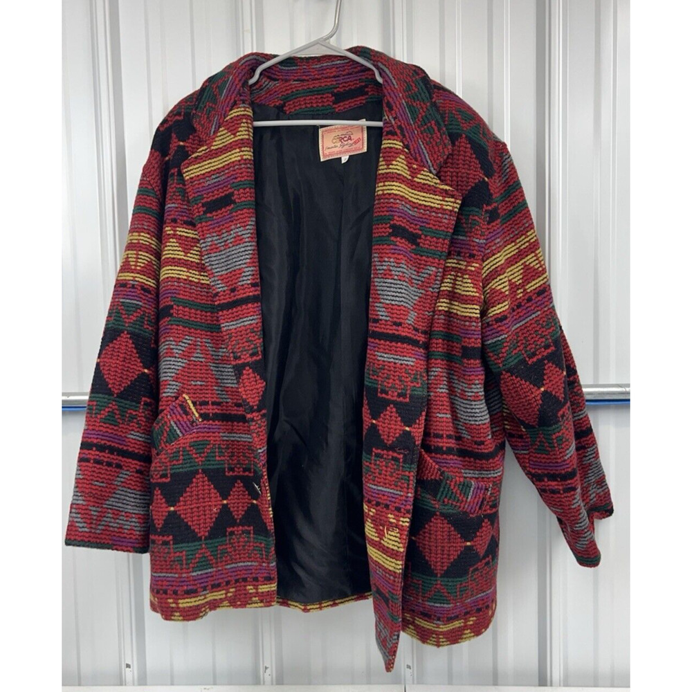 Vintage Aztec‎ Southwest Circa outdoor living jacket wool blend size 2